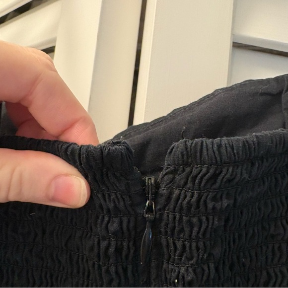 Abercrombie & Fitch Emerson Mini Dress Linen Blend Black Size Extra Small - Picture 6 of 7